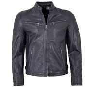 Gipsy Herren Marc Lakev Lederjacke, blau/schwarz, XXL