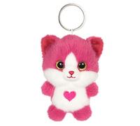 Gipsy Toys - PLÜSCH-SCHLÜSSELANHÄNGER Katze CUTYDOOS Love Himbeerrot - 8 cm - Valentinstag & MUTTERTAGSGESCHENK - TRENDACCESSOIRE - ORIGINELLES Geschenk - ANHÄNGER FÜR Taschen UND SCHLÜSSEL