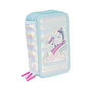 Girabrilla Girabrilla-19025 Federmäppchen Einhorn mit 3 Fächern für die Schule für Kinder, Dauneneffekt, Farbe Türkis, Einheitsgröße, 19025