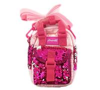 Girabrilla Nice Group Puffer Shoulder Bag, Umhängetasche aus Nylon mit Tasche aus reversiblen Pailletten, Farbe Magenta - Code 19057