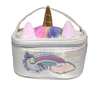 Girabrilla Puffer Unicorn Case White, 1 Mini-Objekthalter, weiß mit schillerndem Einhorn