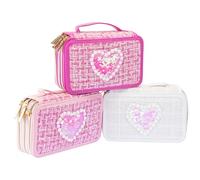 Girabrilla Tweed Federmäppchen mit 3 Fächern, Mehrfarbig, Einheitsgröße, 19085