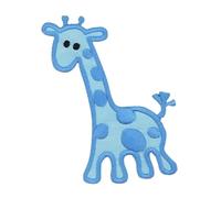 Giraffe Blau Aufnäher zum aufbügeln oder aufnähen Bügelbild Aufbügler für Kleidung gestickter Bügelpatch Applikation Patch Größe 5,4 x 6,8 cm