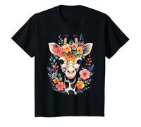Giraffe Blumen Blumen Mädchen Kinder Lustig Niedlich T-Shirt