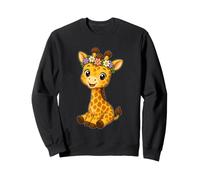 Giraffe Blumen Krone Lächeln Sweatshirt