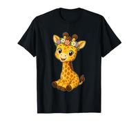Giraffe Blumen Krone Lächeln T-Shirt