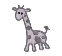 Giraffe Grau Aufnäher zum aufbügeln oder aufnähen Bügelbild Aufbügler für Kleidung gestickter Bügelpatch Applikation Patch Größe 5,4 x 6,8 cm