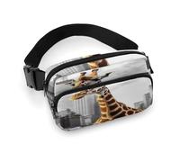 Giraffe In New York Bauchtasche mit verstellbarem Riemen, modische Hüfttasche für Outdoor-Sport, Wandern, weiß, 20 x 13 cm, voll bedruckte Hüfttasche