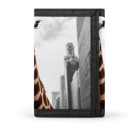 Giraffe in New York Geldbörse, kompakt, dreifach faltbar, mit Schlüsselanhänger, leicht und langlebig, für Outdoor, Stil, Einheitsgröße, klassisch