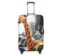 Giraffe in New York Print Kofferhülle Schutz Reisegepäckhülle Koffer waschbar Gepäckhüllen Anti-Kratzer, Schwarz , L
