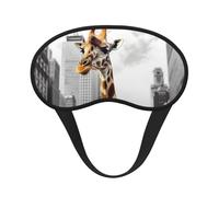 Giraffe in New York Schlafmaske für Damen und Herren, Augenmaske zum Schlafen, lichtblockierend, Schlafmaske mit elastischem Band, Augenbinde für Flugschläfer, weich, atmungsaktiv, Reiseaugenabdeckung