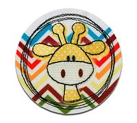 Giraffe Kopf Tier - Aufnäher, Bügelbild, Aufbügler, Applikationen, Patches, Flicken, zum aufbügeln, Größe: 5,9 x 5,9 cm