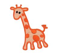 Giraffe Orange Aufnäher zum aufbügeln oder aufnähen Bügelbild Aufbügler für Kleidung gestickter Bügelpatch Applikation Patch Größe 5,4 x 6,8 cm