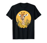 Giraffe umgeben von gelben Blumen T-Shirt