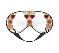 Giraffen-Schlafmaske, Augenmaske zum Schlafen, voll verstellbarer Riemen, Augenabdeckungen für Damen/Herren