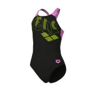 Arena - Girl's Tales Swimsuit V Back - Badeanzug, Gr. 128, schwarz (Black/Orchid)