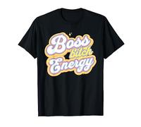 Girl Boss Energy Funny Gen Z Adult Humor Retro Groovy Y2K T-Shirt