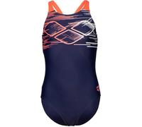 GIRL'S ARENA PASTIME SWIMSUIT V BACK NAVY CHECKS 128