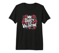Girls Womens Bookish Valentines Day Mr Darcy is My Valentine Premium T-Shirt