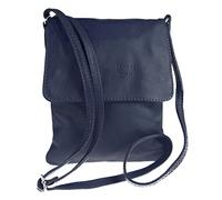 Girly Handbags Damen Italienische Leder Schultertasche Kleine UmhŠngetasche Messenger Weiches Leder Vera Pelle Handyhalter Urlaub Marine