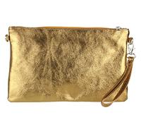 Girly Handbags Echte italienische Clutch aus Metallic-Leder Altes Gold