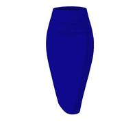 Girstunm Damen lässiger Bleistiftrock schlanker kurzer Rock Sommer hohe Taille Stretch kurzer Rock mit Schlitz Königsblau XX-Large