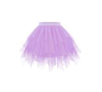 Girstunm Mini Tüllrock Damen Hoch Taille Unregelmäßiger tüllrock Karneval Kostüm Unterrock Lavendel Small