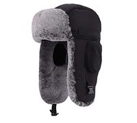 Gisdanchz Russische Mütze Mit Ohrenklappen Winter Hut Fliegermütze Russen Uschanka Ushanka Schapka Herren Russisch Russenmütze Wintermütze Schapka Wintermaske Russenmützen Trappermütze Schwarz