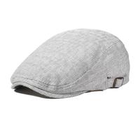 Gisdanchz Schiebermütze Herren Sommer Leinenimitat Schirmmütze Sommermütze Verstellbar Leicht Mütze Herren Sommer Baskenmütze Flatcap Golf Visor Flat Newsboy Cap, Hellgrau Einheitsgröße