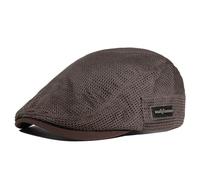 Gisdanchz Schiebermütze Herren Sommer Mesh Sommermütze Baskenmütze Schirmmütze Leicht Chillouts Hut Golf Flat Visor Newsboy Cap Flat Cap Barett Mütze Herren, Braun M