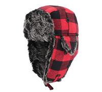 Gisdanchz Ushanka Chapka Herren Winterkappe Mit Ohrenklappen Herren Mütze Fliegermütze Gesichtsschutz Ear Muff Winter Hut Russen Mütze Wintermaske Russenmützen Trappermütze Rot