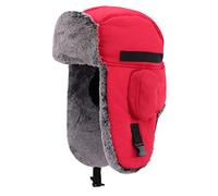 Gisdanchz Winter Hut Trappermütze Herren Wintermütze Mit Ohrenklappen Russische Mütze Fliegermütze Russen Uschanka Ushanka Schapka Russisch Russenmütze Schapka Wintermaske Russenmützen Rot