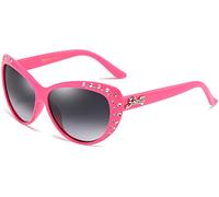 Giselle Kinder im Alter von 6-14 Jahren Strass Katzenaugen-Sonnenbrille, Hot Pink, One size fits most
