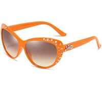 Giselle Niedliche Kinder-Sonnenbrille im Retro-Stil mit Katzenaugen-Strasssteinen für Teenager, Mädchen und Kinder im Alter von 6-14 Jahren, Mandarine, One size fits most