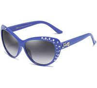 Giselle Niedliche Kinder-Sonnenbrille im Retro-Stil mit Katzenaugen-Strasssteinen für Teenager, Mädchen und Kinder im Alter von 6-14 Jahren, Ägyptisches Blau, Einheitsgröße