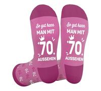 Gishnia Geschenke für 70 Jährige Frauen - Geschenk Zum 70 Geburtstag Frau,Geschenkideen Zum 70 Geburtstag,Socken,Geburtstagsgeschenk Freundin Schwestern Mama Oma Tante Kollegen Familie