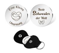 Gishnia Schwester Geschenk Geburtstag,Geschenk für Schwestern,Beste Schwester der Welt Eine Kleine Umarmung,Glücksbringer Personalisierte,Weihnachten Geschenke für Frauen