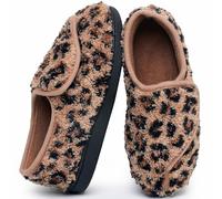 Git-up Frauen Memory Foam Diabetiker Hausschuhe Arthritis Ödem Einstellbare Bequeme Hausschuhe Geschlossene Zehen, LeopardBraun 6