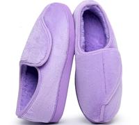 Git-up Frauen Memory Foam Diabetiker Hausschuhe Arthritis Ödem Einstellbare Bequeme Hausschuhe Geschlossene Zehen, Purple 10 US