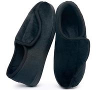 Git-up Frauen Memory Foam Diabetiker Hausschuhe Arthritis Ödem Einstellbare Bequeme Hausschuhe Geschlossene Zehen, Black 8 US