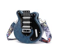 Gitarren-Form Schultertaschen mit Reißverschluss für Damen, verstellbarer Schultergurt, Geldbörse, kreative Crossbody-Tasche für Damen, D, Mass Beauty