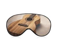 Gitarren-Schlafmaske aus Holz für Damen und Herren, Seitenschläfer-Augenabdeckung mit verstellbarem Riemen, weich, atmungsaktiv, Verdunkelungsmaske, rutschfest, tiefer Schlaf, Reiseutensilien