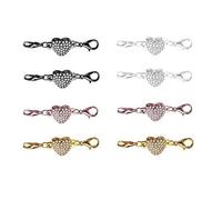 Gitohoni 2 Sets Herz Magnetverschlüsse Schnalle Link Schloss für Schmuck, Roségold + Schwarz + Gold + Silber