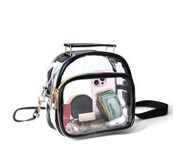 Gitohoni Transparente Umhängetasche, Stadiongenehmigt, für Damen, transparente Konzerttasche mit verstellbarem Schultergurt, durchsichtige Geldbörse für Stadionveranstaltungen, Sportfestivals, Schwarz