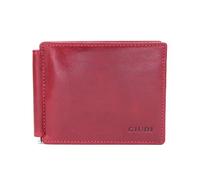 Giudi ® Geldklammer Dollarclip Herren Echtleder Klein (Rot)