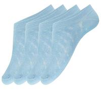 Giulia 4 Paar rutschfeste Sneaker Socken für Damen Sneaker-söckchen Ballerina Zehlinge Füßlinge Baby Blue 39-40