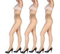 Giulia 40 Den Spitzen Höschen Feinstrumpfhose, 3er Set Daino, L