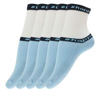 Giulia 5 Paar atmungsaktive Fein Socken Damen mit Print Tattoo Halbsocken Söckchen Kurzsocken Mädchen Frauen 39-40 Baby Blue