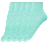 Giulia 5 Paar atmungsaktive Socken Damen Halbsocken Söckchen Kurzsocken Mädchen Frauen 36-38 Light Mint