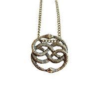 giulyscreations Halskette aus nickelfreiem Metall, inspiriert von Auryn Die Unendliche Geschichte Bastian Atreiu Falcor Fantasy Snake Schlangen Medaillon Cosplay, Metall